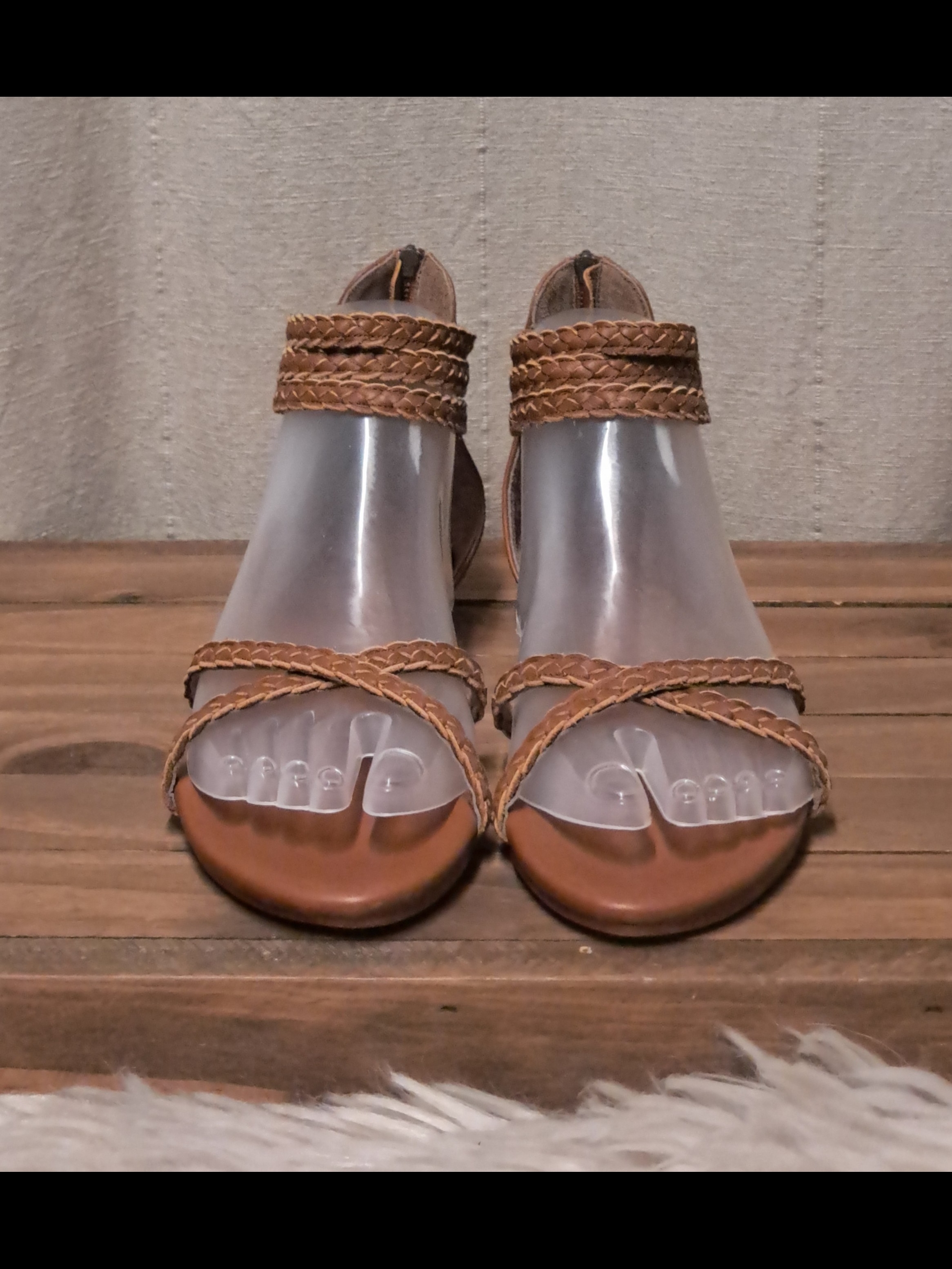 Bali Elf Calypso Braided Leather Gladiator Sandals Camel Tan Boho Size 8 — image 3 of 8